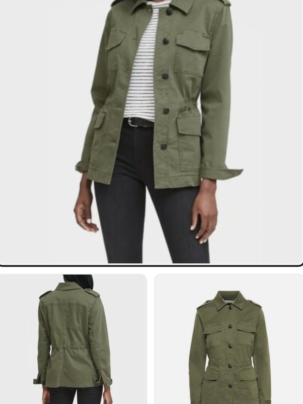 Banana Republic Olive Green Utility Jacket with Drawcord Waist - Picture 3 of 5